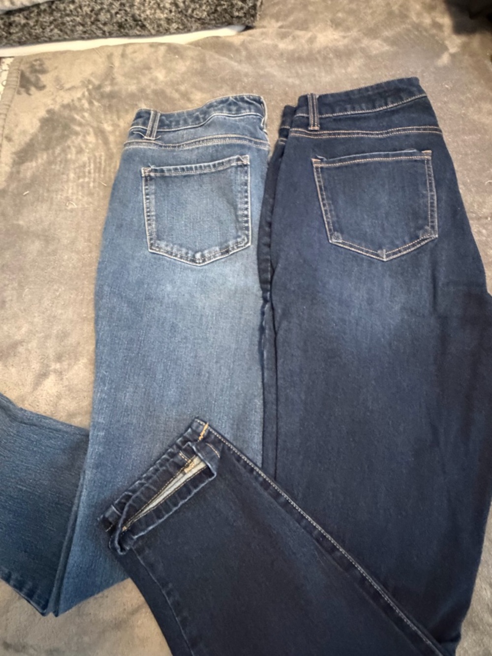 Time and Tru Women's High-Rise Jeans - Light Blue & Dark Blue Wash